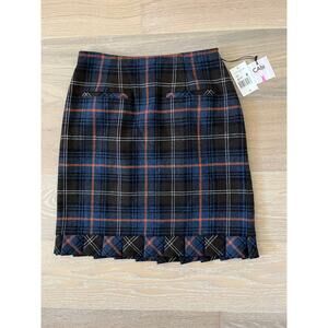 CAbi 742 Women's Chilly Chantilly Plaid Skirt Multicolor Fully Lined sz 6